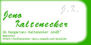 jeno kaltenecker business card